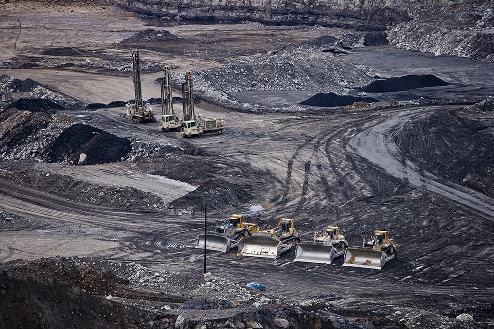 Idle Machines on Mountaintop Removal Site
